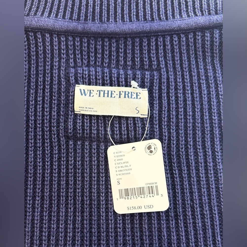 NWT Free People We The Free Worn Thru Surplus Cardi - Eclipse - Picture 7 of 9